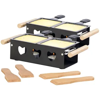 2er-Set Teelicht-Raclette für 2 Personen, mit Schabern und Teelichtern