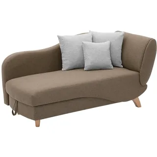 Vente-unique Recamiere mit Schlaffunktion & Stauraum - Ecke rechts - Stoff - Braun - Penelope