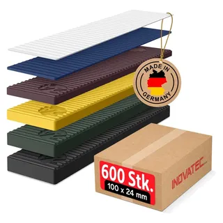 Inovatec Kunststoff Verglasungsklötze 100 x 24 mm 24-tlg. Blau/Rot/Grün/Weiß/Schwarz/Gelb