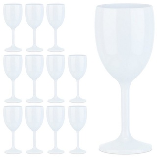 relaxdays Weinglas Weingläser Kunststoff 12er Set, Kunststoff weiß