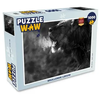 MuchoWow Puzzle Löwe - Wild - Gras, 1000 Puzzleteile, Foto-Puzzle, Bilderrätsel, Puzzlespiele, Klassisch 48 cm x 68 cm x 2 cm