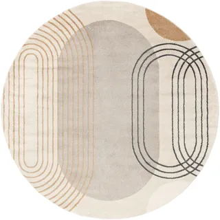 Amphi Teppich - Beige / Gelb  Ø 240