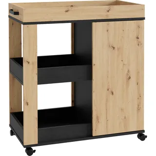Forte Barschrank Homebar 77,4 x 88,5 x 42 cm Schwarz
