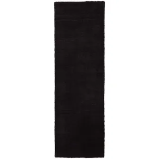 carpetfine Wollteppich CARPETFINE "Gabbeh Lola Uni", grau (dunkelgrau), B:75cm H:14mm L:200cm, Wolle, Teppiche, mit natürlichem Pflanzenmaterial von Hand gewebt, auch in Rund