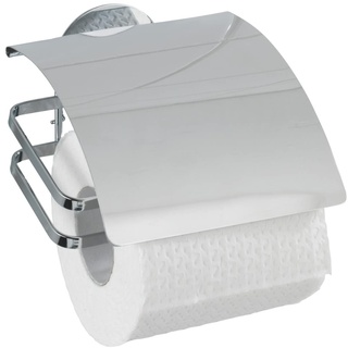 WENKO Turbo-Loc® Edelstahl Toilettenpapierhalter Cover - Befestigen ohne bohren, Edelstahl rostfrei, 12 x 9.5 x 13 cm, Glänzend