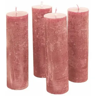 Mirabeau Stumpenkerze Kerze 4er Set Muriel rosa (4er Set, 4er Set), none rosa