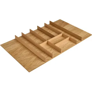 Nobilia Besteckeinsatz, Eiche, Holz, Eiche, massiv, 10 Fächer, 90x4.9x50 cm, Küchenzubehör, Besteckkästen
