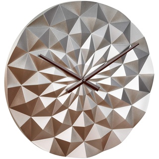 TFA Dostmann Moderne Wanduhr Diamond, 60.3063.51, geometrische 3D Form, analoges Uhrwerk, roségold-metallic, (L) 396 x (B) 44 x (H) 396 mm