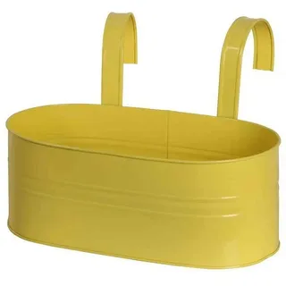 Siena Garden Balkonkasten oval mit Haltern 39 x 16,5 x 14,5 cm gelb oval