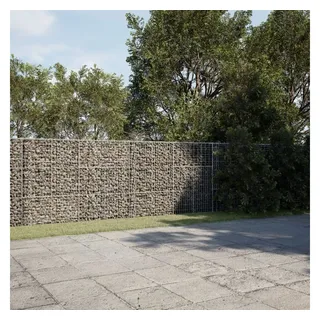 vidaXL Gabione mit Deckel 1100x100x150 cm Verzinktes Eisen