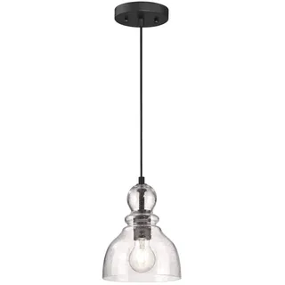 61008 Einflammige Pendelleuchte von Westinghouse Lighting für den Innenbereich, Ausführung in geölter Bronze mit klarem Antikglas