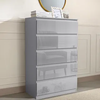Hti-Living Kenji 70 x 40 x 115 cm Hochglanz Grau