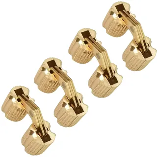 Jadeshay 4 Stück Messing Versteckte Barrel Scharnier Unsichtbar Verdeckte Kupfer Scharnier mini scharniere tonnenscharnier für DIY Schmuckkästchen, Holzkiste, Schmuck-Box