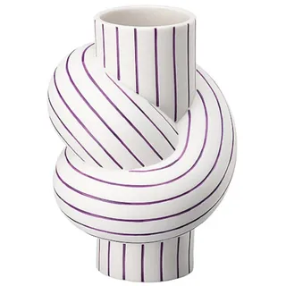 Rosenthal Dekovase Node Stripes Plum Vase 11,7 cm (Vasen), Vasen bunt|weiß