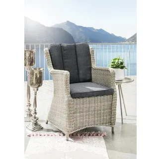 Gartensessel Destiny LUNA, Polyrattan + Aluminium, vintage weiß