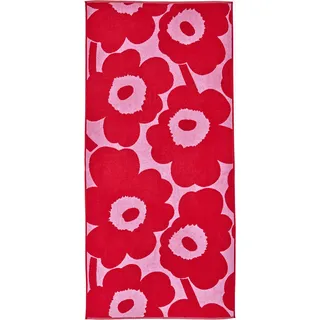 Duschtuch MARIMEKKO "UNIKKO", rot (rosa,rot), B:70cm L:150cm, Frottier, Obermaterial: 100% Baumwolle, Handtücher, 100% Baumwolle, angenehm weich, 70 x 150 cm