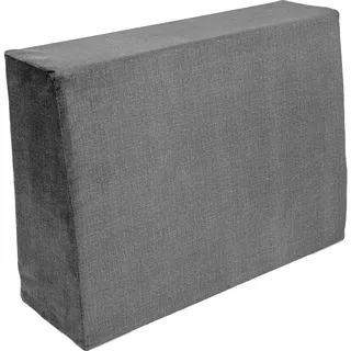 TexDeko BeSmart Seitenkissen 60x43x20/15cm für Palettenkissen mit Abperleffekt Samt-Stoff Bezug mit Reißverschluss waschbar für Palettenpolster (Grau)
