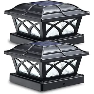 Siedinlar Solar Pfostenkappen Licht, 2 Lichtmodi Pfostenleuchten 7x7 8x8 9x9 Holzpfosten Zaun Hof Garten Dekorative Außenbeleuchtung - Stück
