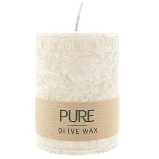luterna 100% PURE, OLIVE WAX, vegane Stumpenkerze, Sahara, WENZEL, 90/70 mm, Brenndauer ca. 40h