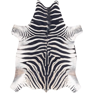 rugsx Teppich künstliches Rindsleder, Zebra, weiß schwarz Leder 100x150 cm