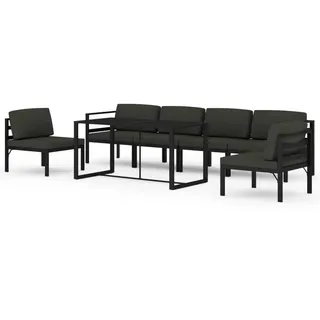 vidaXL Garten-Lounge-Set 7-tlg. Aluminium anthrazit/grau