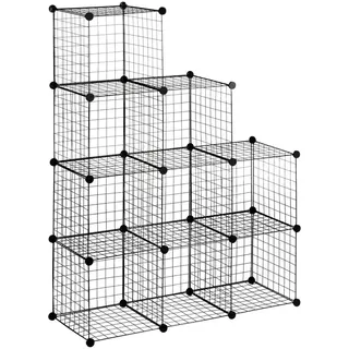Homcom Regalsystem 9 Fächer 105 x 35 x 105 cm Schwarz