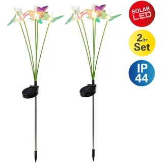 NÄVE Solarleuchte Metall H: 70 cm 2er Set bunt