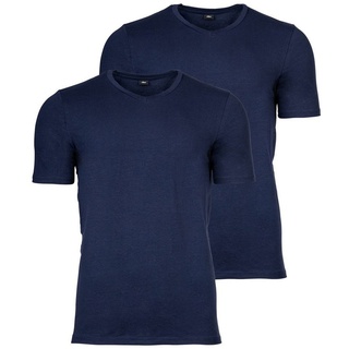 s.Oliver T-Shirt Herren T-Shirt, 2er Pack - Basic, V-Ausschnitt blau S