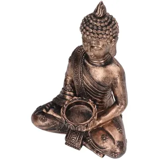Kupferfarbene Buddha-statue, Robustes Kunstharz, Vielseitig Einsetzbar, Stabil, Passende Größe, Kerzenhalter Zur Meditationsdekoration