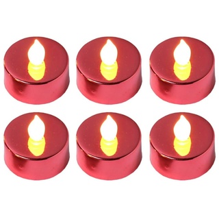 LED Teelichter flackernde Flamme flammenlos Batterie D: 3,8cm rot 6 Stück
