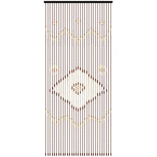 LUNICASHA Türvorhang Holzperlenvorhang, Retro Bambusvorhang, Perlenvorhang Fadenvorhang Hölz 31 Linien, Raumteiler Deko Vorhänge für Zimmertüren Balkon Terrassentür, 90x208cm