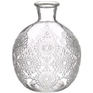 NaDeco Kugelvase Bologna in 12 cm und 17 cm und 6 Farben wählbar | Kugelflasche | Glas Flaschen | kleine Deko Vasen | kleine Deko Flaschen | Tischdeko Vasen, Farbe:Glasklar, Größe:h.12 Ø9.5 cm
