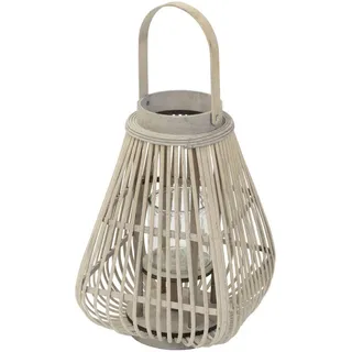 ECD Germany Bambus Laterne Holzfarbe H 50 cm 1 Stück Beige/Braun