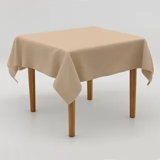 Tischdecke Beige Sand 80x80 cm Polyester – einfarbige Tischdecke Uni, pflegeleicht & bügelfrei, handgefertigtes Tischtuch, Tischwäsche Made in Europa