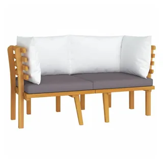 vidaXL 2-Sitzer-Gartensofa Loungesofa Akazie grau