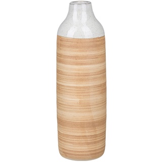 Gasper Vase MODERN EARTH, H 30 cm - Weiß - Braun - Porzellan