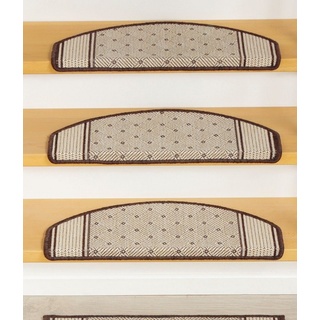 Stufenmatte Stufenmatten modern Design, 5 Stück, braun, Peyer Syntex, halbrund, Höhe: 3.5 mm, Flachgewebe, Indoor & Outdoor, mit Bordüre, gepunktet, für Garderobe, Diele, Flurbereich braun