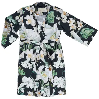 Essenza Kimono, Anthrazit, Textil, Blume, Gr. L, Oeko-Tex® Standard 100, Badtextilien, Bademäntel
