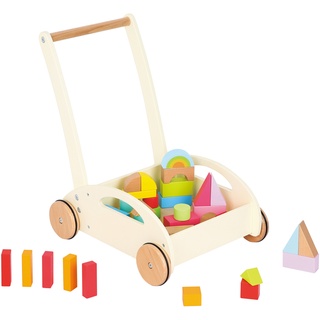 New Classic Toys - Lauflernwagen BABY WALKER mit Holzbausteinen