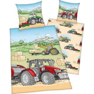 Kinderbettwäsche Traktor, Herding Young Collection, Flanell, mit tollem "Traktor" Motiv bunt 1 St. x 135 cm x 200 cm