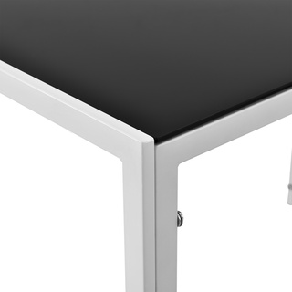 [en.casa] Esstisch Enschede 105x60x75 cm Tischplatte Glas Schwarz/Weiß
