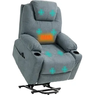 Homcom Fernsehsessel Polyester 90 x 107 x 101 cm Dunkelgrau elektrisch mit Fernbedienung