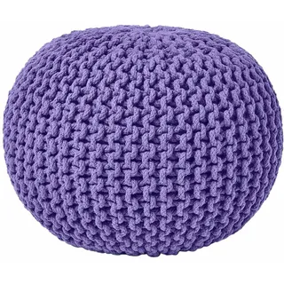 STRICK-POUF lila, 40/40/35 cm