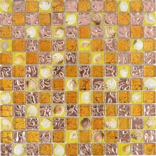 Mosani Mosaikfliesen Muschelmosaik Mosaikfliesen orange gelb pstell rose Glasmosaik