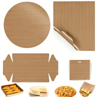 4er-Set Dauerbackfolie für Backblech, Backpapier Wiederverwendbar, Premium Backfolie, Dauerbackmatte, Hitzebeständig, Antihaftbeschichtet, backofenmatte für Backbleche Verschiedener Formen (Gelb)