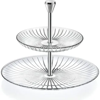 Etagere 2-stöckig Sunbeam Cup Cake Ständer 22cm Glas Metall
