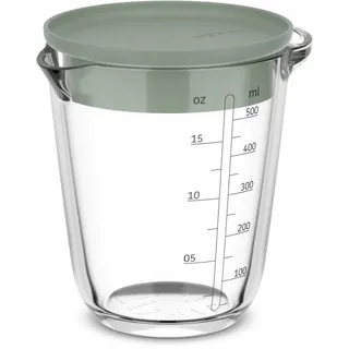Mepal Messbecher Chef It 0,5 Liter aus Glas mit Deckel - grün
