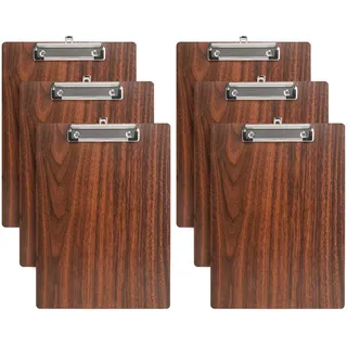 SOYIRI Klemmbrett A5 Holz,6 Stück Klemmbretter mit Metalklemme | Schreibbrett Schreibplatte Clipboard Zwischenablage