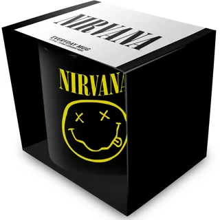Pyramid International Nirvana Keramiktasse mit Smiley-Gesicht, 325 ml, offizielles Grunge-Band-Geschenk für Fans, Kaffee-/Teetasse, Sammlerstück, Rock-Drinkware, Musik-Merch, Einheitsgröße