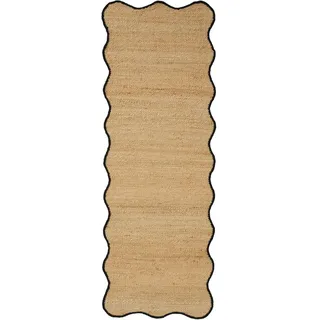 benuta Pop Juteteppich Mambo Schwarz 70x200 cm - Naturfaserteppich aus Jute